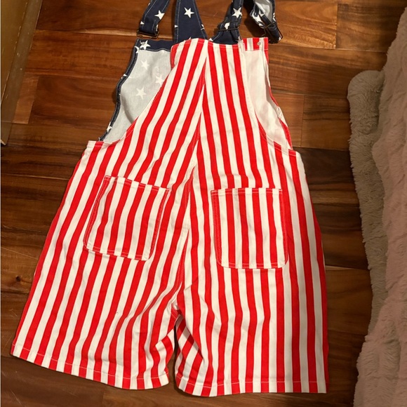 Patriotic Striped adults Overalls American flag Independence Day size medium 🇺🇸 - Picture 4 of 5